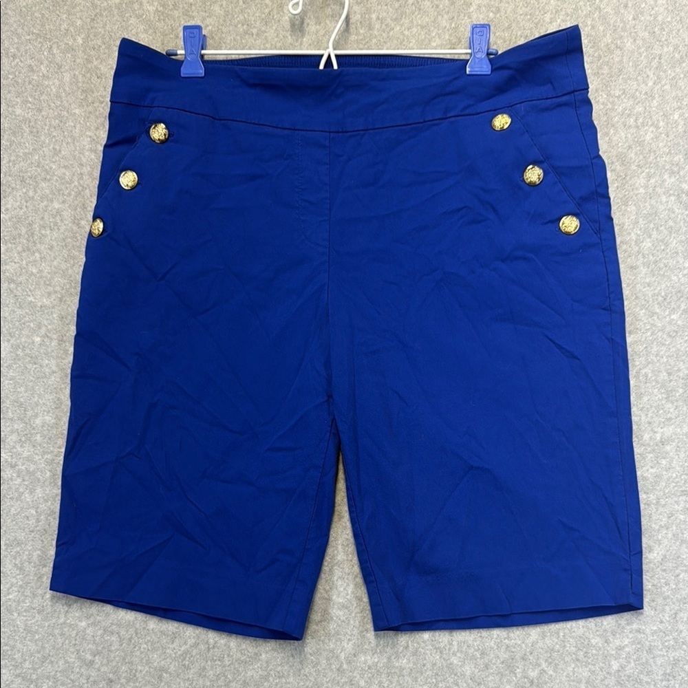 Liz Claiborne Blue and Gold Bermuda Shorts